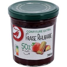 AUCHAN Confiture extra fraise rhubarbe 50% de fruits 360g