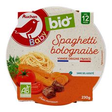 Auchan Baby Bio Assiette Spaghetti Bolognaise Des 12 Mois 230g Pas Cher A Prix Auchan