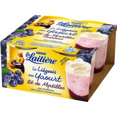 LA LAITIERE Liégeois au yaourt sur lit de myrtilles 4x100g