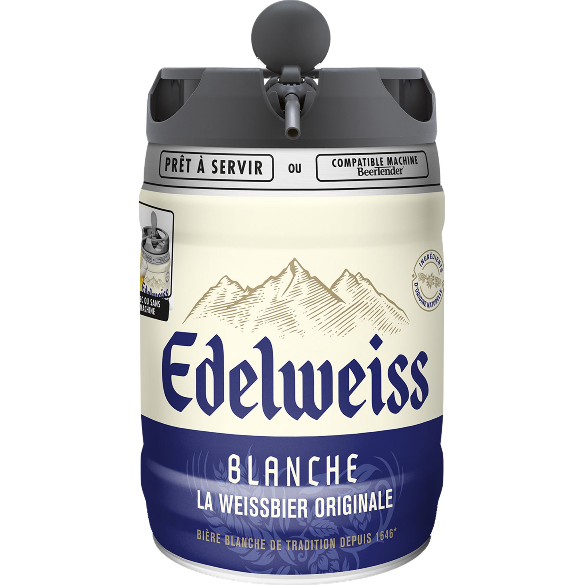 EDELWEISS Bière blanche original fût pression 5% 5l pas cher 