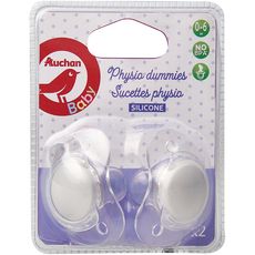 Auchan Auchan Baby Sucette Physio En Silicone Lot De 2 Jusque 6 Mois Lot De 2 Pas Cher A Prix Auchan