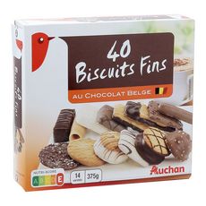 Auchan Assortiment De Biscuits Fins Au Chocolat Belge 40 Biscuits 375g Pas Cher A Prix Auchan