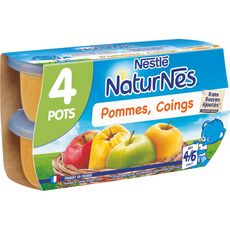 Naturnes Petit Pot Dessert Pommes Coings Des 4 Mois 4x130g Pas Cher A Prix Auchan