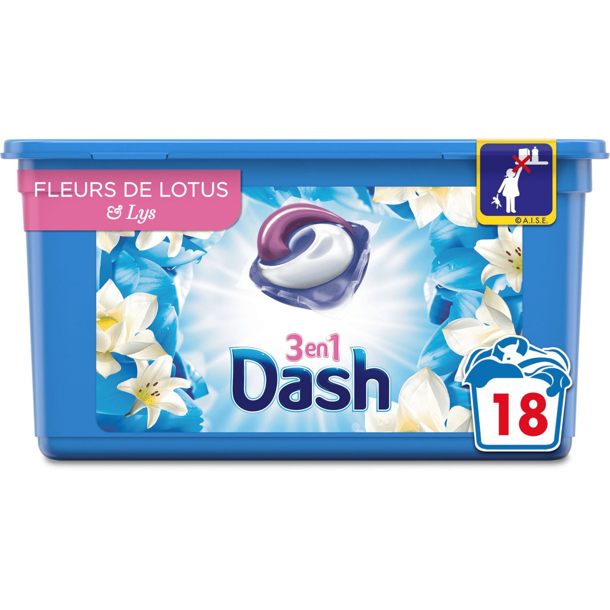 Dash 2 en 1 Touche de fraîcheur Perles Fleurs de Lotus & Lys - Lenor - 30 *  26.4 g (792 g)