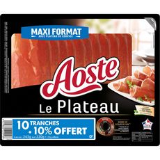 AOSTE Aoste Le plateau de jambon cru 10 tranches + 10% offert 242g 10 tranches 242g