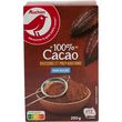 AUCHAN Chocolat en poudre 100% pur cacao non sucré 250g