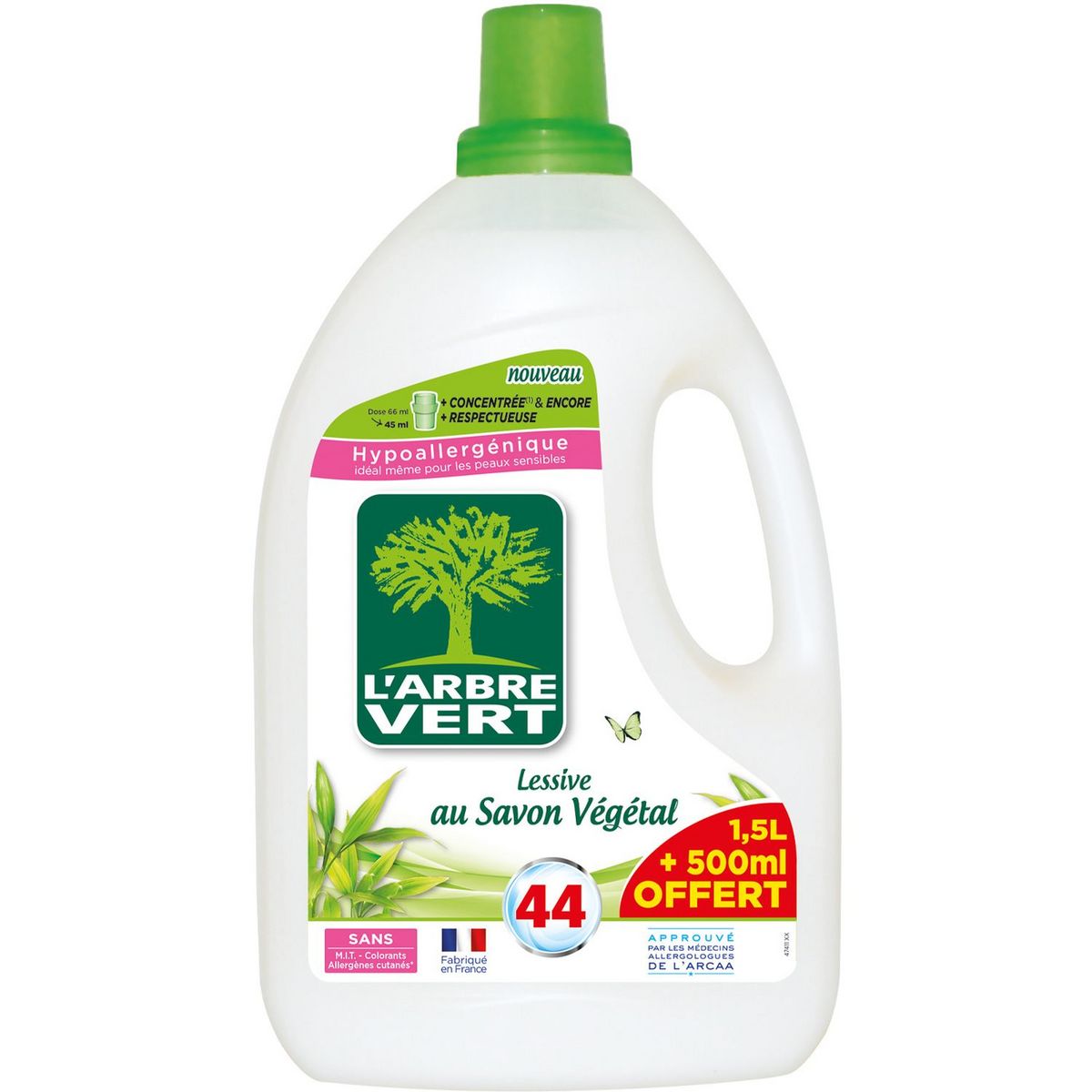 L'ARBRE VERT - Lessive liquide - Au savon végétal - 33 lavages