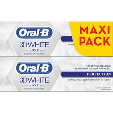 ORAL-B Dentifrice 3D white luxe perfection 2 pièces 2x75ml