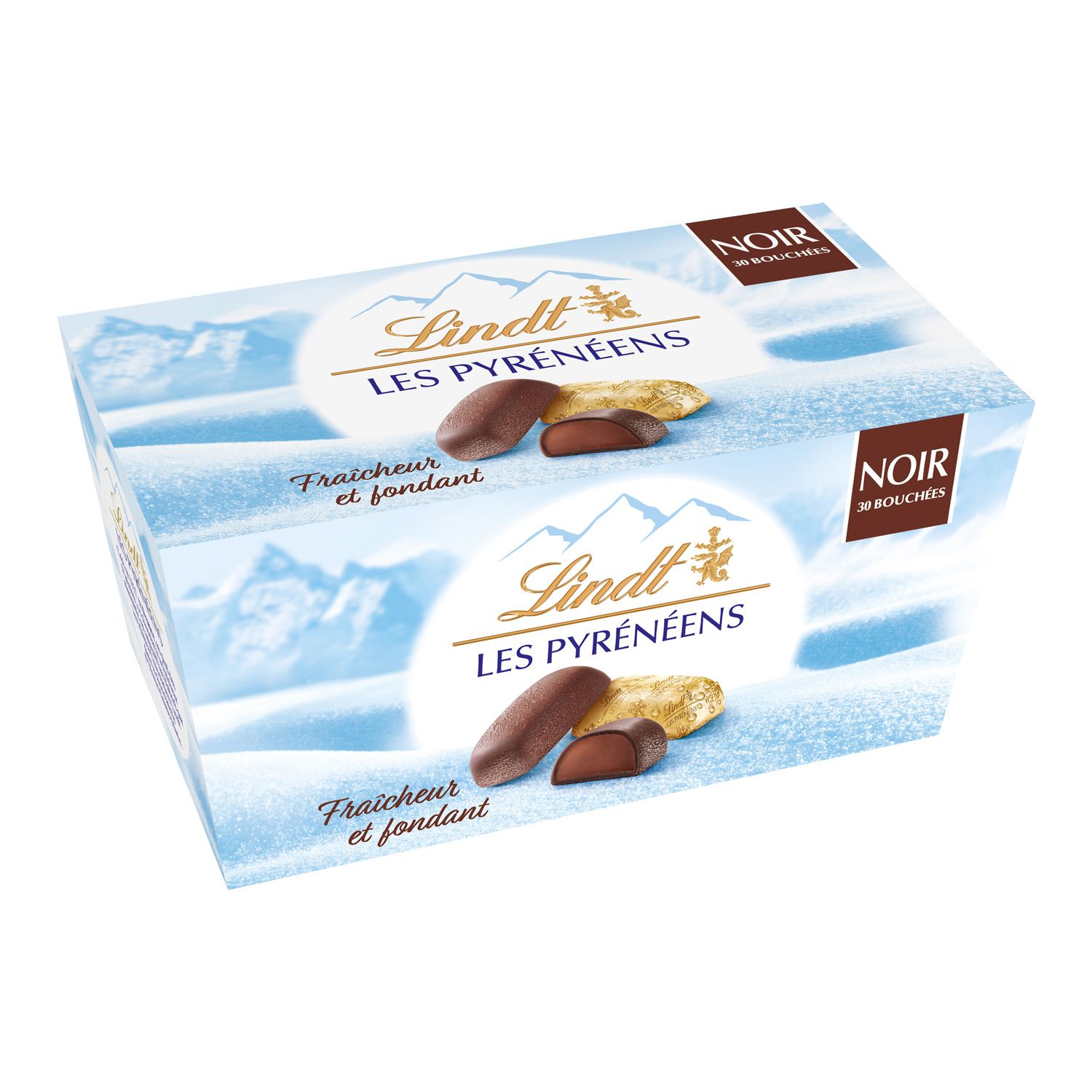 Lindt, pyreneens assortis au chocolat au lait et au chocolat noir