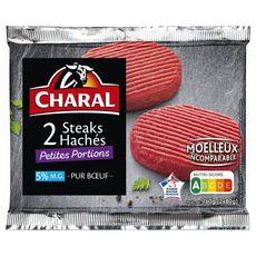 CHARAL Charal Steaks Hachés Pur Bœuf 5%mg x2 - 160g 2 pièces 160g