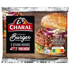 CHARAL Steaks Hachés Pur Bœuf spécial Burger 2 pièces 220g
