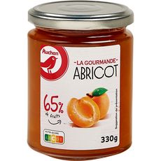 AUCHAN La Gourmande Confiture à l'abricot 65% de fruits 330g