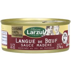 LARZUL Langue de bœuf sauce Madère cuisinée au sel de Guérande 274g