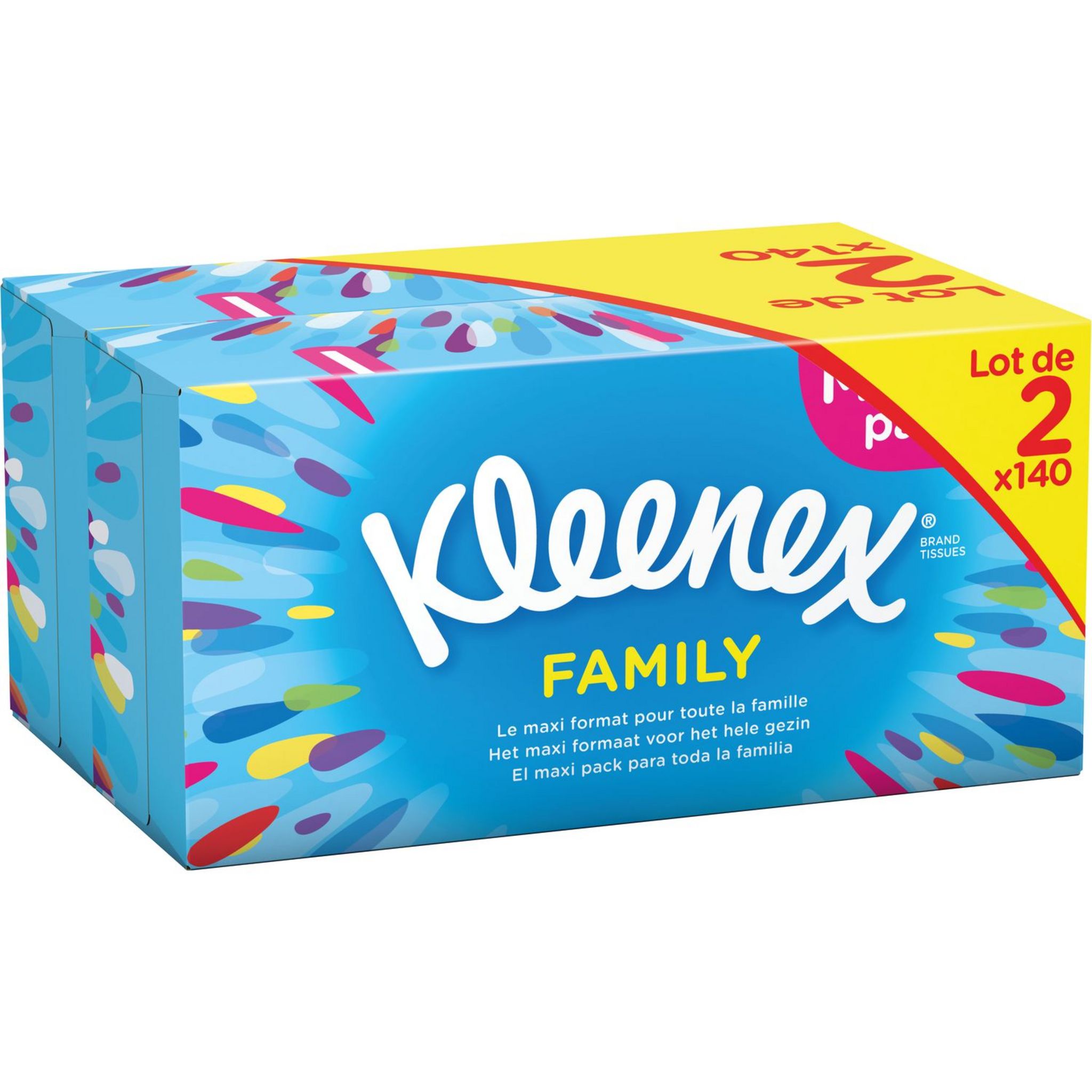 KLEENEX - Mouchoirs boîte maxi-pack Family (15 boites de 128 mouchoirs) -  format idéal pour toute la famille - Fabriqué en France