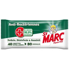 ST MARC Lingettes nettoyantes anti-bactériennes 40 lingettes