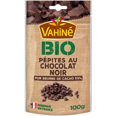 VAHINE Pépites au chocolat noir bio 100g