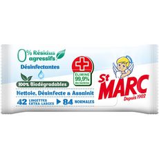 ST MARC Lingettes extra-larges désinfectantes 100% biodégradables 42 lingettes