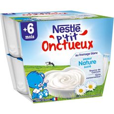 Nestle P Tit Onctueux Pot Dessert Au Fromage Blanc Nature Des 6 Mois 8x100g Pas Cher A Prix Auchan