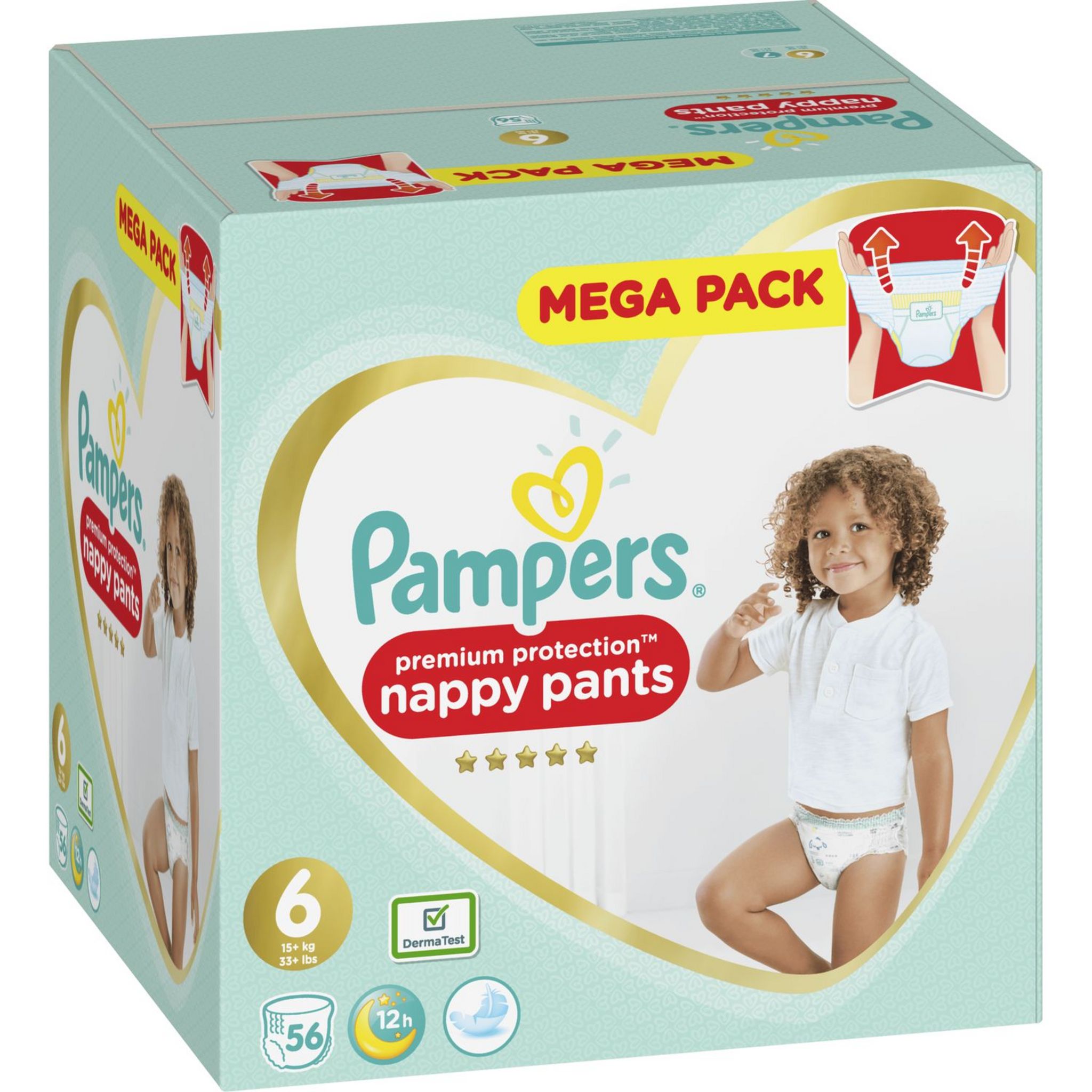 Couches-culottes Pampers Premium Care 15 + kg, taille 6, 18 pièces