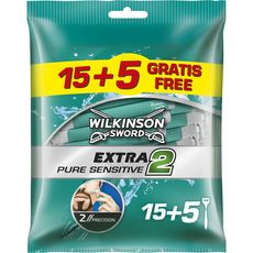 WILKINSON Extra 2 pure sensitive rasoirs jetables 20 rasoirs