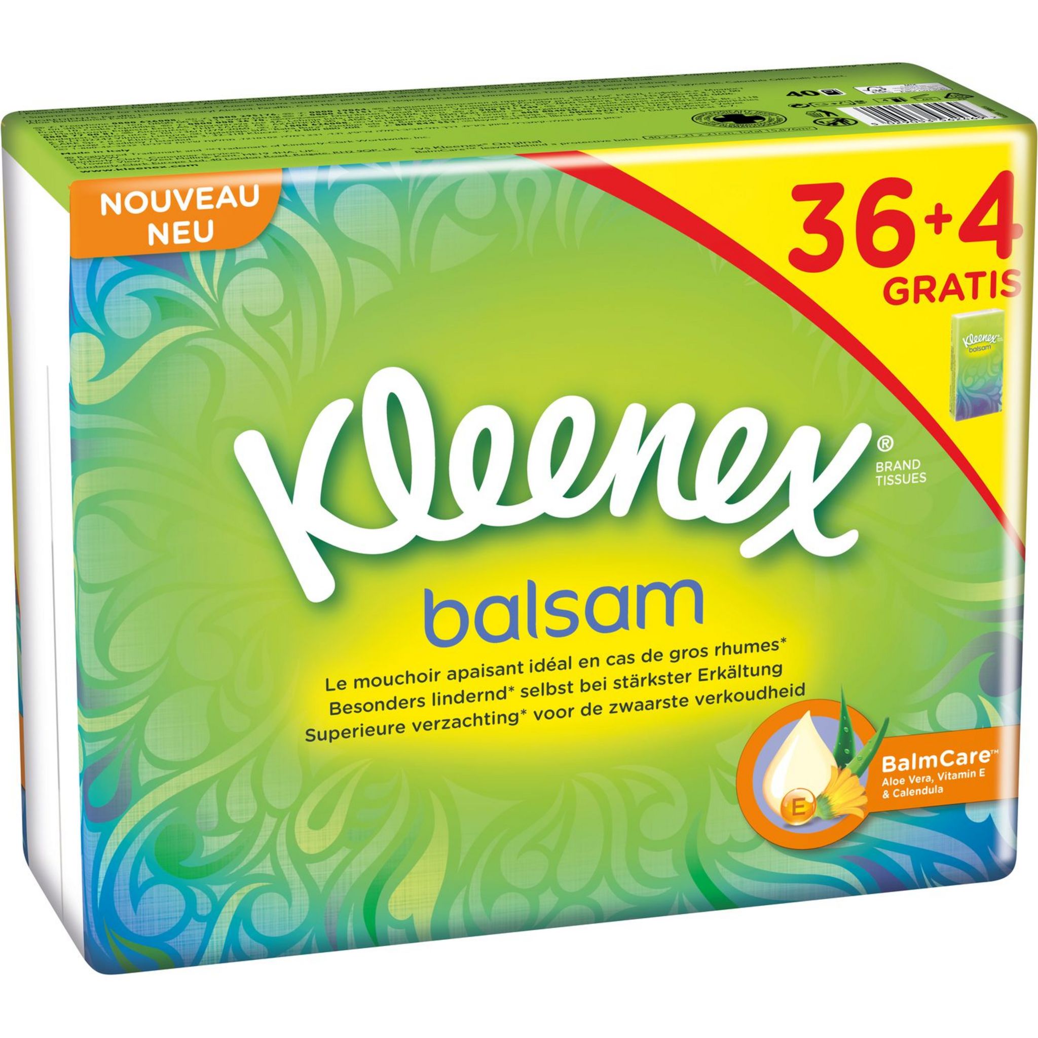 Kleenex Mouchoirs en papier Balsam, 12 pièces