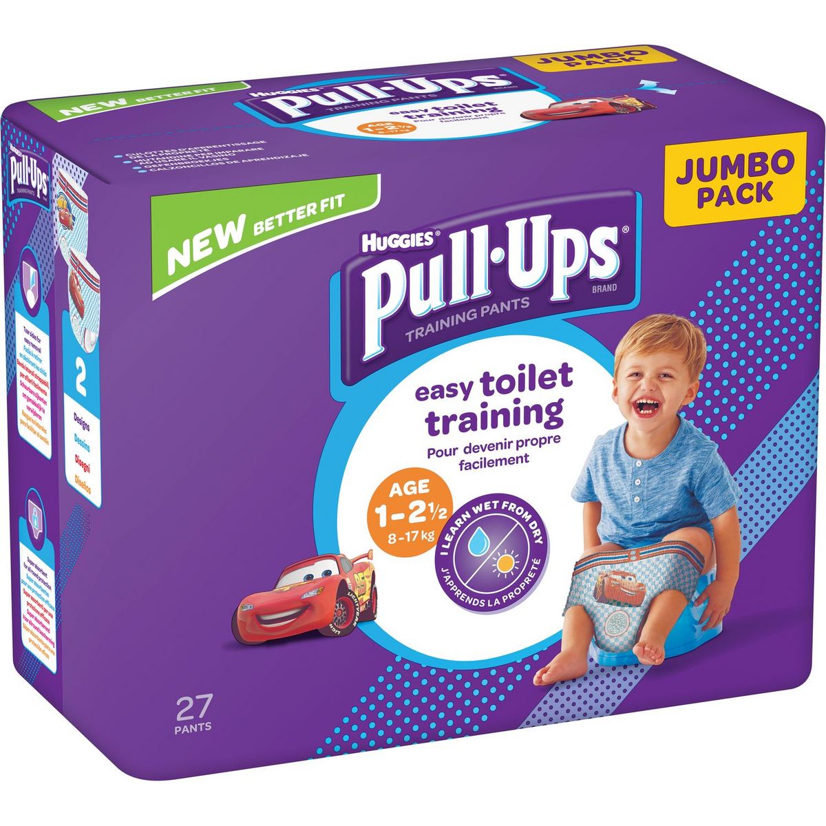 Couches bébé garçon 1 - 3 ans : 12 - 17kg pull-ups HUGGIES : le