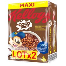 KELLOGG'S Coco Pops Céréales au chocolat 2X550g