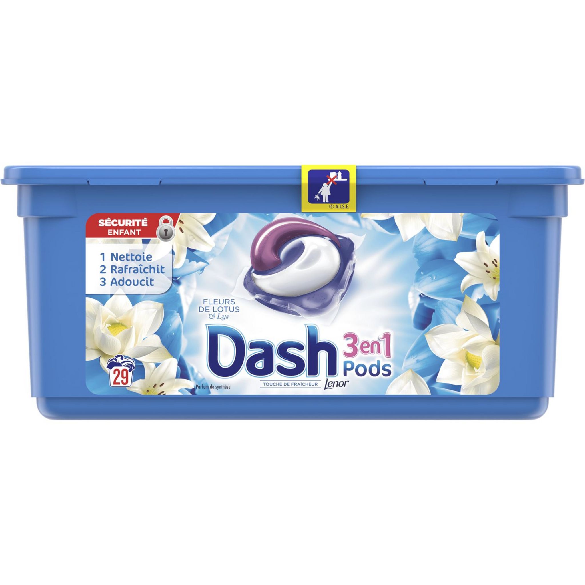 Dash - Lessive liquide 2en1 fleurs de lotus touche de lenor 23 Lavages  (1,23 L), Delivery Near You