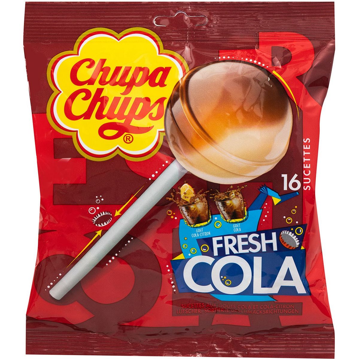 Chupa Chups Sucettes Fresh Cola 192g Pas Cher A Prix Auchan