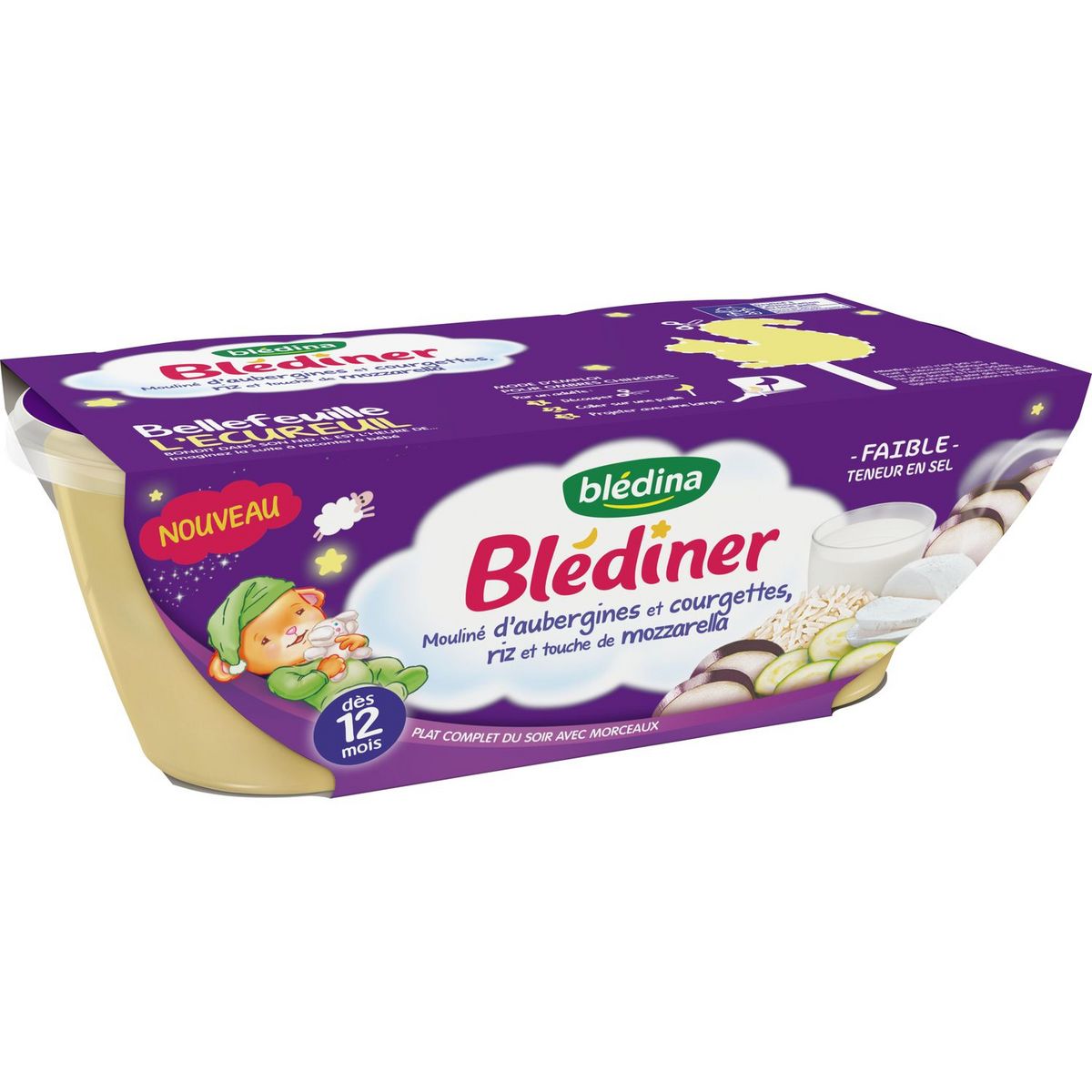 Bledina Blediner Bol Mouline Aubergines Courgettes Riz Mozzarella Des 12 Mois 2x0g Pas Cher A Prix Auchan