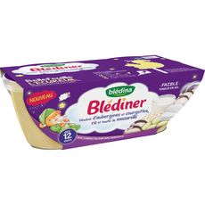 BLEDINA Blédiner bol mouliné aubergines courgettes riz mozzarella dès 12 mois 2x200g