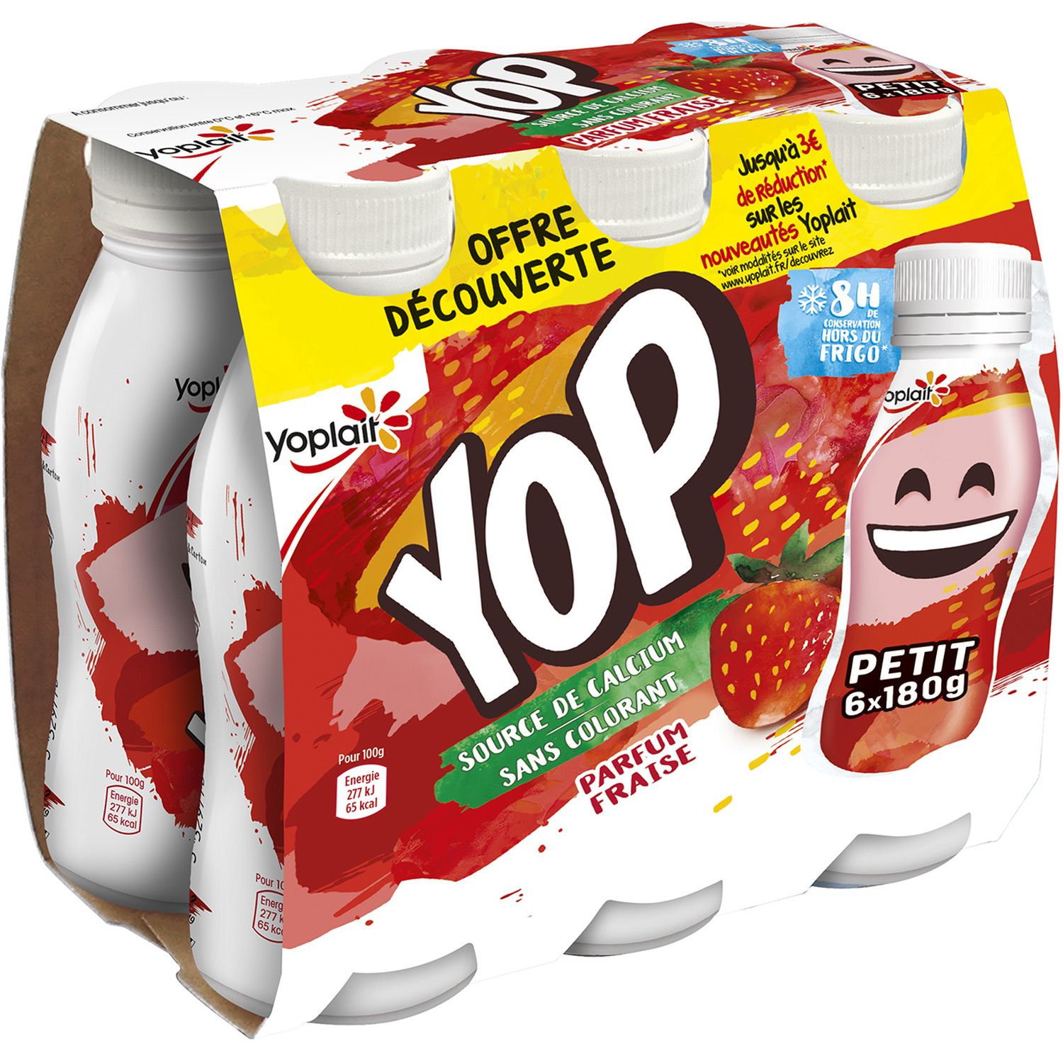 Yaourt à boire yop fraise 250g - Courses à Domicile