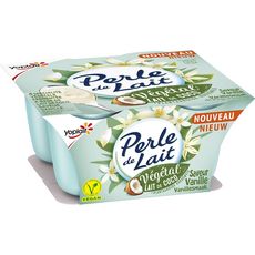 YOPLAIT Perle de Lait Dessert végétal lait de coco saveur vanille 4x100g