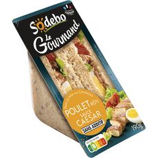 SODEBO Sandwich gourmand au poulet rôti sauce caesar 2 sandwichs 190g