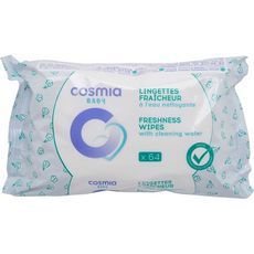 Cosmia Baby Lingettes Fraicheur A L Eau Nettoyante Pour Bebe 64 Lingettes Pas Cher A Prix Auchan