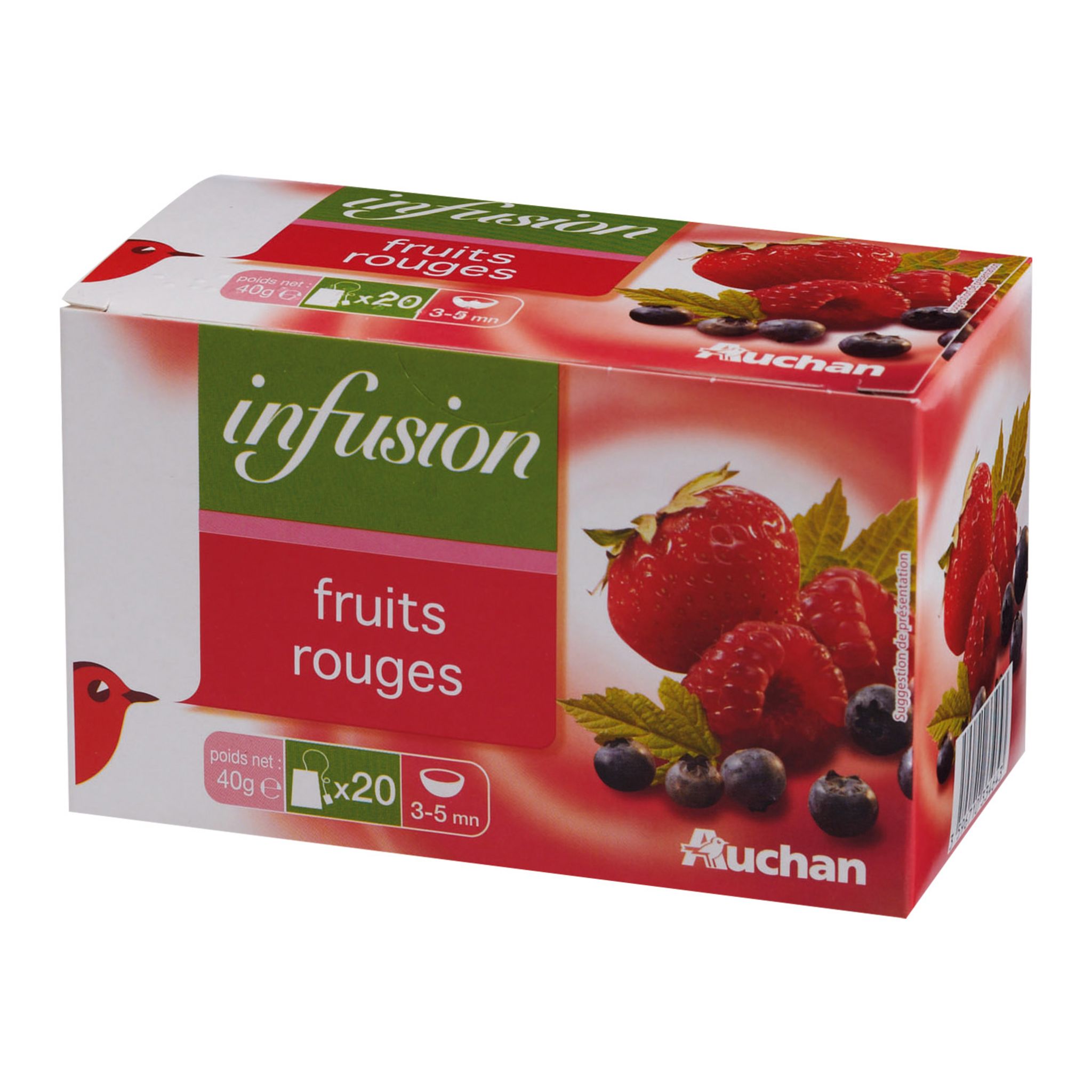AUCHAN Auchan Infusion aux fruits rouges sachet x20 -40g 20