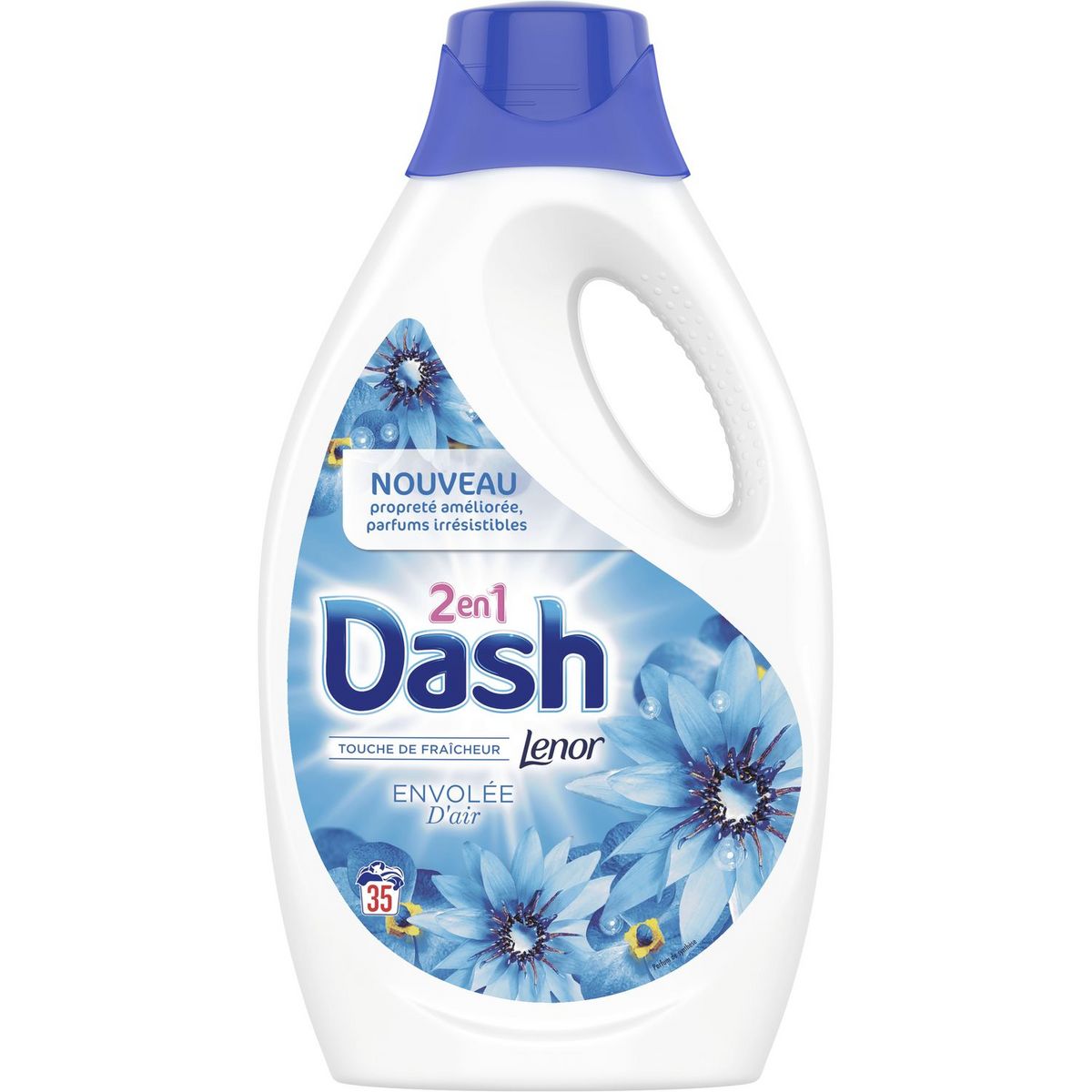 DASH Lessive liquide envolée d'air fraîcheur Lenor 35 lavages 1,925l pas  cher 