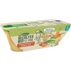 BLEDINA Bol carottes haricots verts boulghour boeuf bio dès 15 mois 2x200g