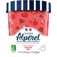 MAISON ALPEREL Pot de crème glacée sorbet fraise bio 350g