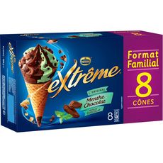 EXTREME Cônes glacés Menthe Chocolat 8 cônes 568g