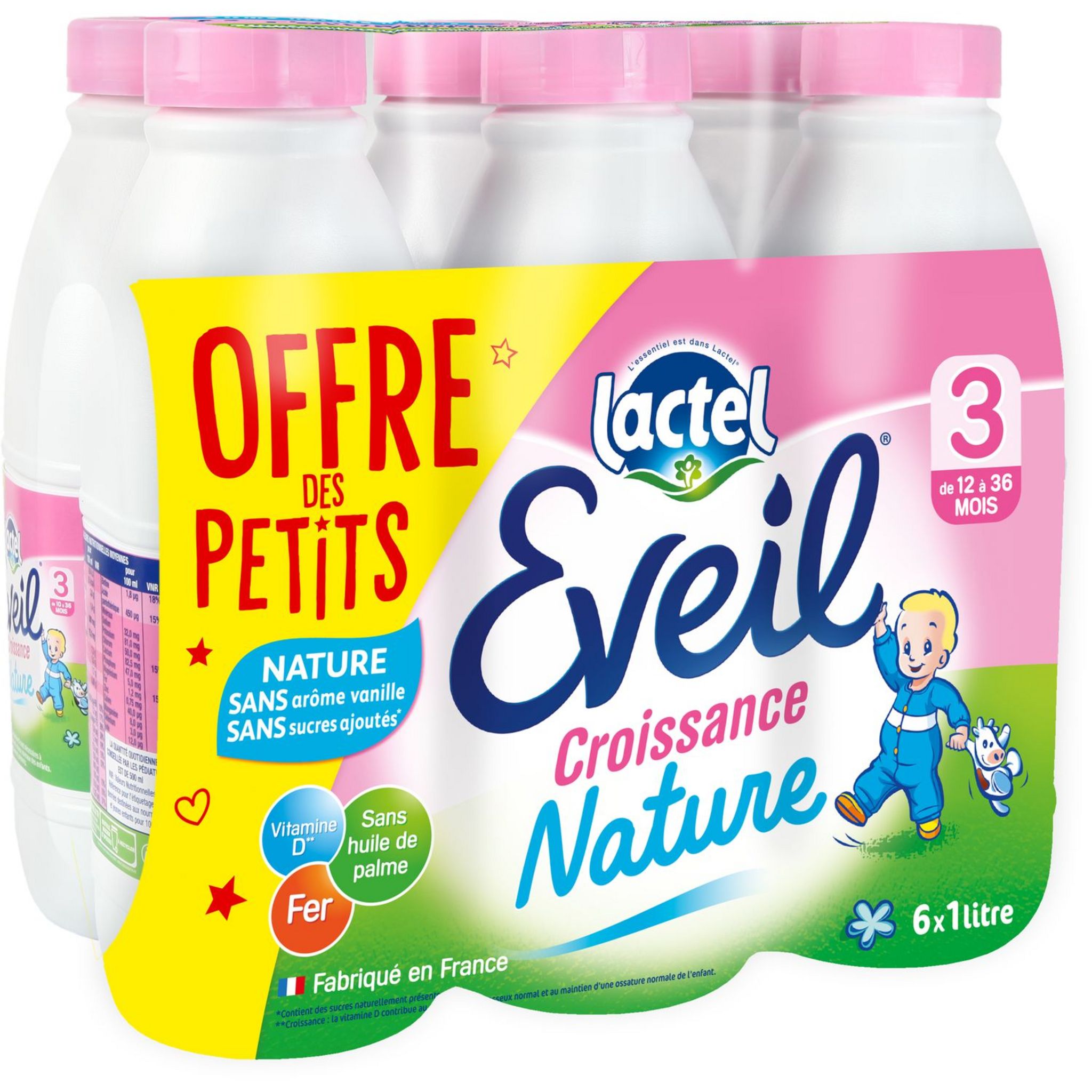 Promo Lactel Eveil Lait de croissance Bio 3 Liquide Bébé Dès 10 mois