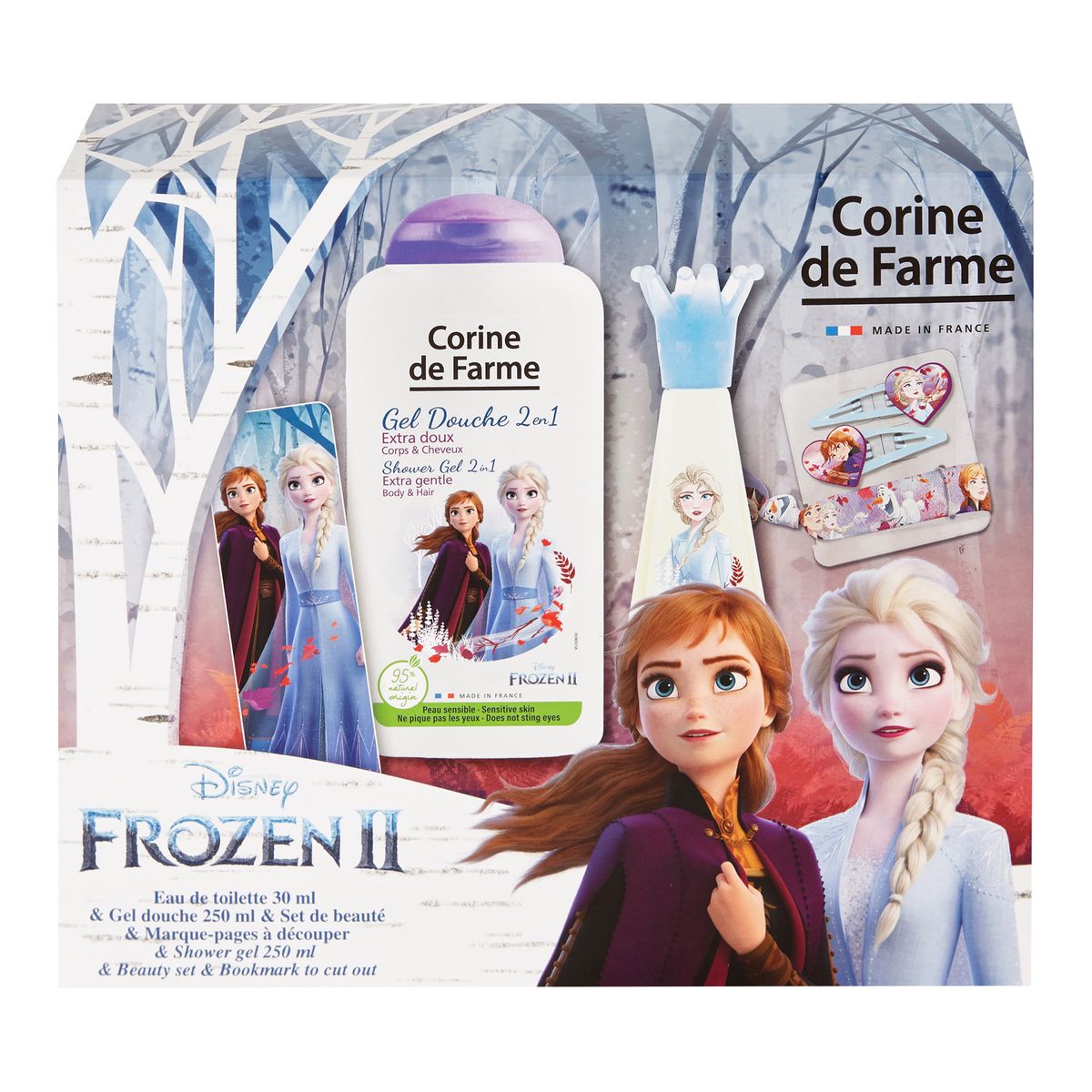 Corine de Farme - Coffret Frozen la Reine des Neiges avec Eau de Toilette  30ml, Bain Moussant