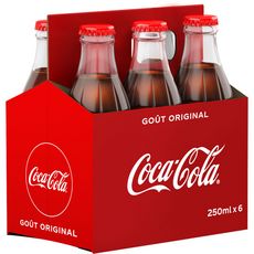 Coca Cola Boisson Gazeuse Original Aux Extraits Vegetaux Bouteille En Verre 6x25cl Pas Cher A Prix Auchan