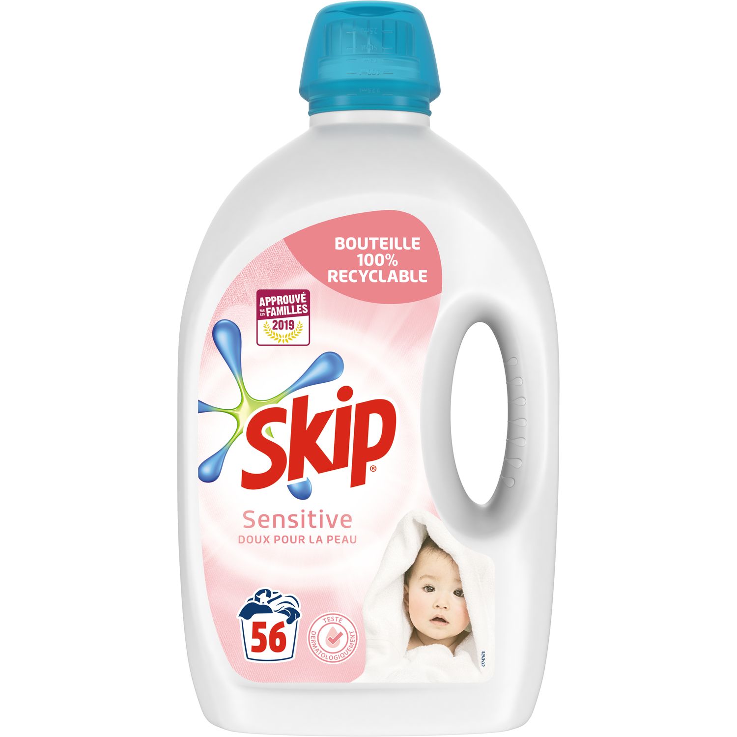 SKIP Lessive liquide sensitive 56 lavages 2,8l pas cher 