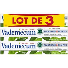 VADEMECUM Dentifrice blancheur et plantes Lot de 3 3x75ml