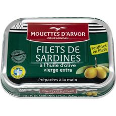 LES MOUETTES D'ARVOR Filets de sardines à l'huile d'olive 100g