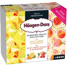 HAAGEN DAZS Haagen Dazs Mini pot de crème glacée sunshine fruits collection x4  -320g 4 pots 320g