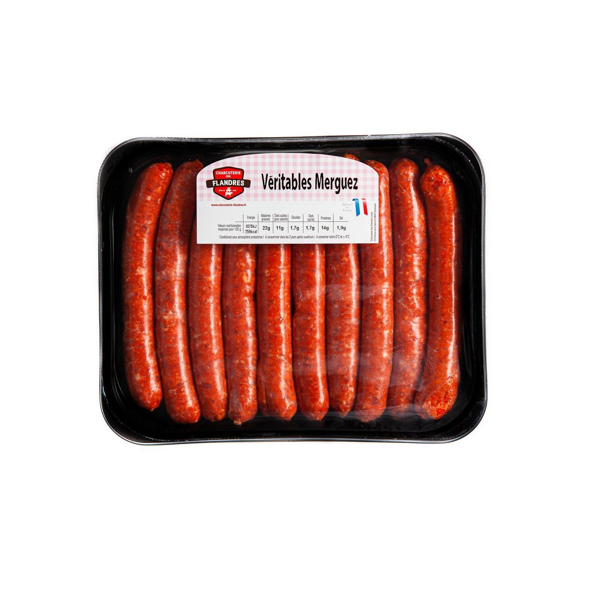 CHARCUTERIE DES FLANDRES Véritables Merguez 10 Merguez 550g Pas Cher ...