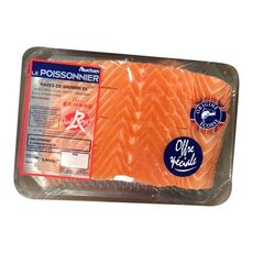 AUCHAN LE POISSONNIER Pavés de saumon d'Ecosse label rouge sans arêtes 4 pièces 500g