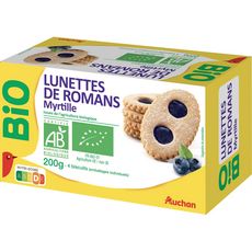 Auchan Bio Biscuits Lunettes De Romans A La Myrtille Sachets Individuels 4 Biscuits 0g Pas Cher A Prix Auchan